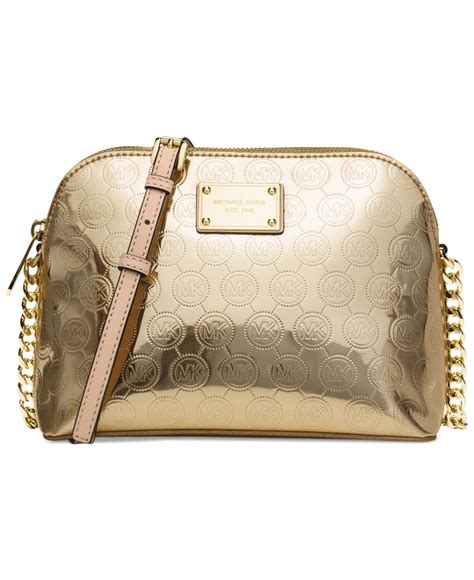 michael kors cindy large dome crossbody gold|Michael Kors Cindy Saffiano Dome Crossbody .